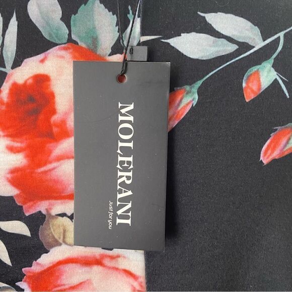 Women’s MEDIUM - Black Floral Dress - Baby Doll Style - Picture 10 of 13